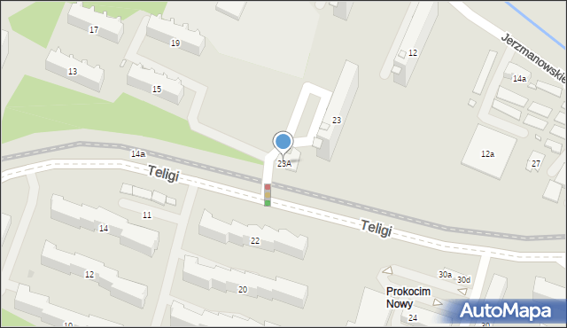 Kraków, Teligi Leonida, 23A, mapa Krakowa