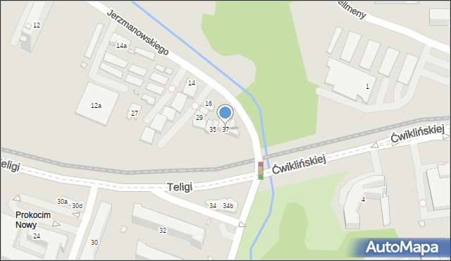 Kraków, Teligi Leonida, 37, mapa Krakowa