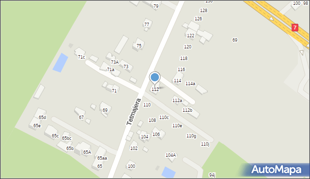 Kraków, Tetmajera Włodzimierza, 112, mapa Krakowa