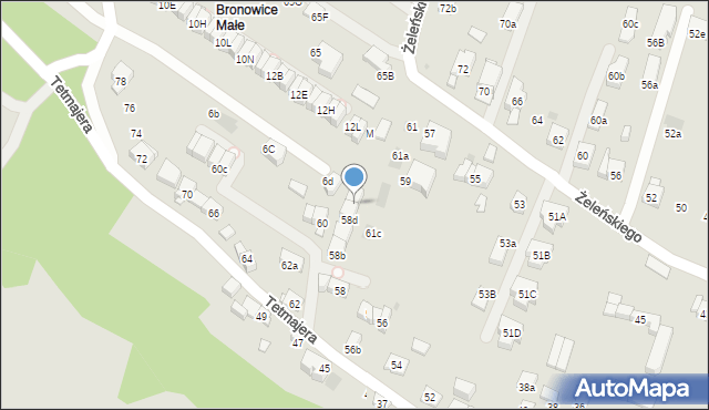 Kraków, Tetmajera Włodzimierza, 58e, mapa Krakowa