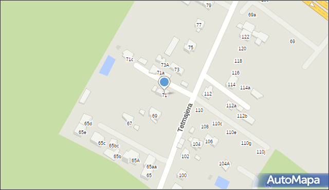 Kraków, Tetmajera Włodzimierza, 71, mapa Krakowa