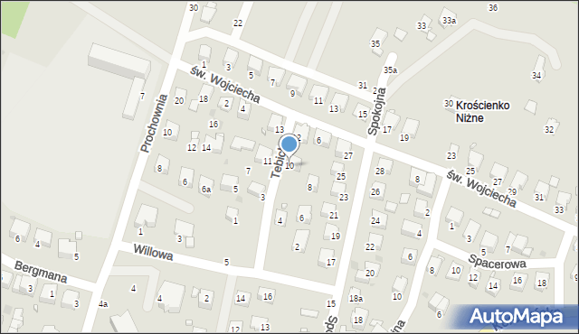 Krosno, Tebicha Piotra, 10, mapa Krosna