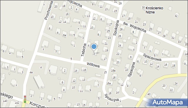 Krosno, Tebicha Piotra, 2, mapa Krosna