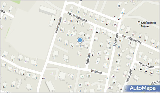 Krosno, Tebicha Piotra, 5, mapa Krosna