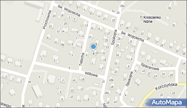 Krosno, Tebicha Piotra, 6, mapa Krosna