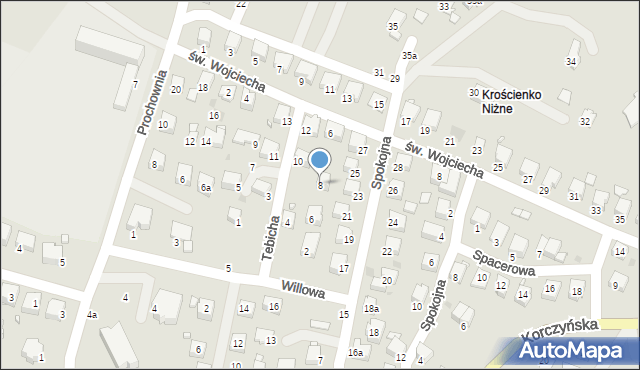 Krosno, Tebicha Piotra, 8, mapa Krosna
