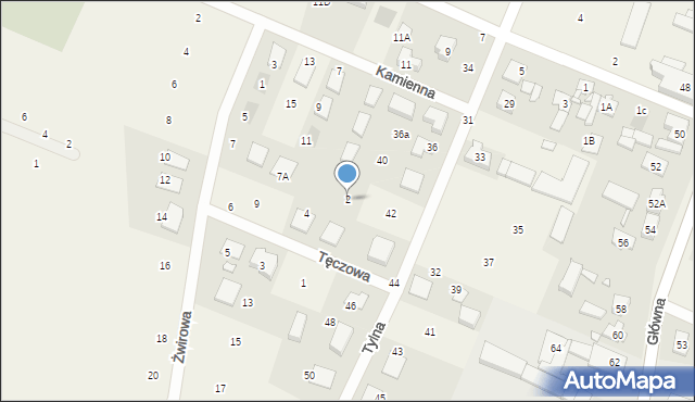 Krosno, Tęczowa, 2, mapa Krosna