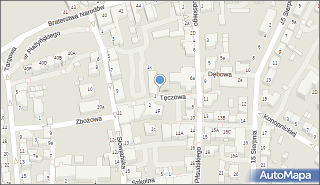 Kwidzyn, Tęczowa, 1h, mapa Kwidzyn