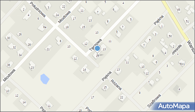 Łąck, Tęczowa, 15, mapa Łąck