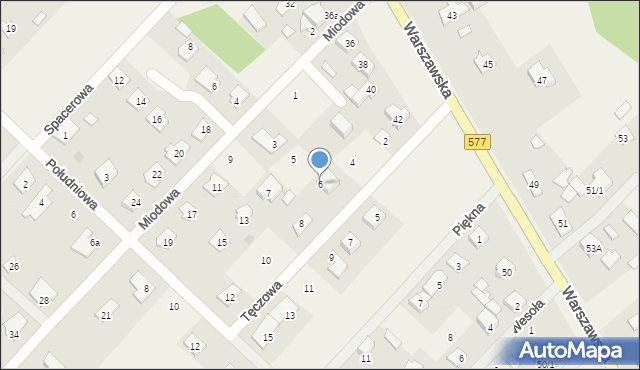 Łąck, Tęczowa, 6, mapa Łąck