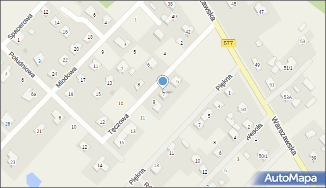 Łąck, Tęczowa, 7, mapa Łąck