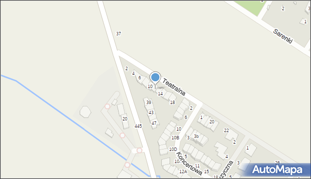 Łazy, Teatralna, 12, mapa Łazy