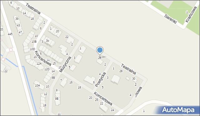 Łazy, Teatralna, 26, mapa Łazy