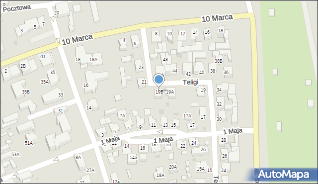 Łeba, Teligi Leonida, 19B, mapa Łeba