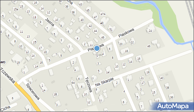 Łęgowo, Tęczowa, 1, mapa Łęgowo