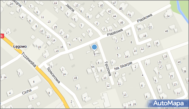 Łęgowo, Tęczowa, 4, mapa Łęgowo