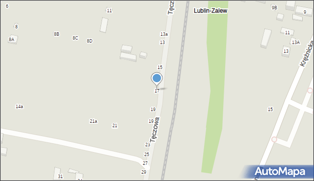 Lublin, Tęczowa, 17, mapa Lublina