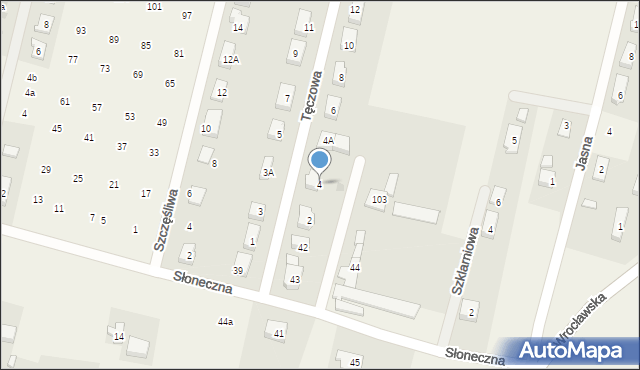 Lutynia, Tęczowa, 4, mapa Lutynia