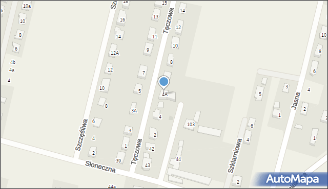 Lutynia, Tęczowa, 4A, mapa Lutynia