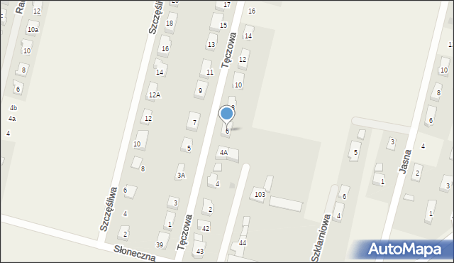 Lutynia, Tęczowa, 6, mapa Lutynia