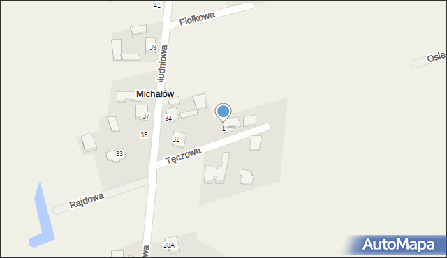 Michałów, Tęczowa, 1, mapa Michałów