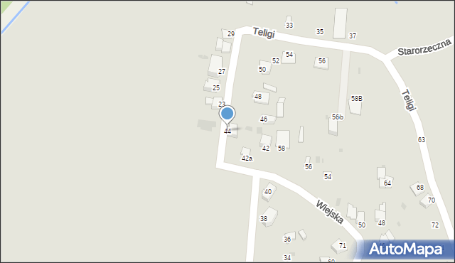 Mielec, Teligi, 44, mapa Mielca