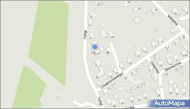 Mielec, Teligi, 8, mapa Mielca