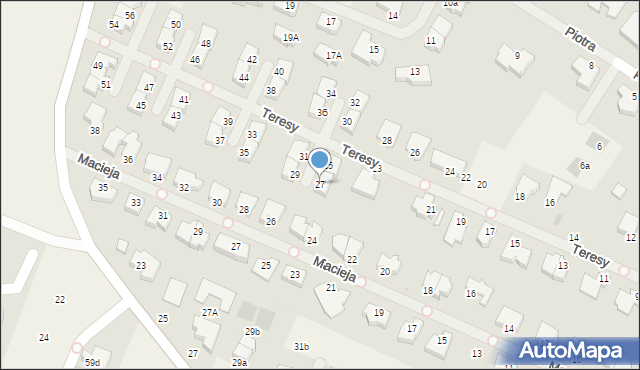Mierzyn, Teresy, 27, mapa Mierzyn