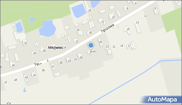 Mikówiec, Tęczowa, 27, mapa Mikówiec