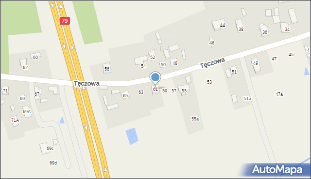 Mikówiec, Tęczowa, 61, mapa Mikówiec