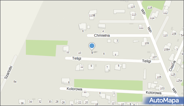 Milanówek, Teligi Leonida, 8, mapa Milanówek