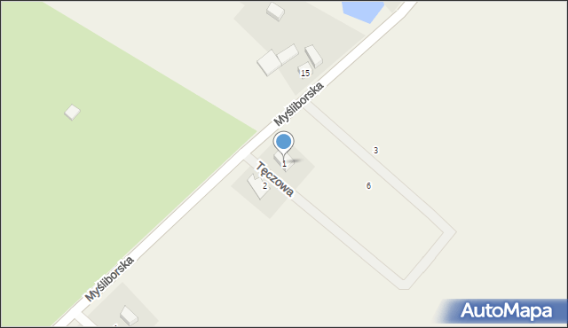 Moczkowo, Tęczowa, 1, mapa Moczkowo