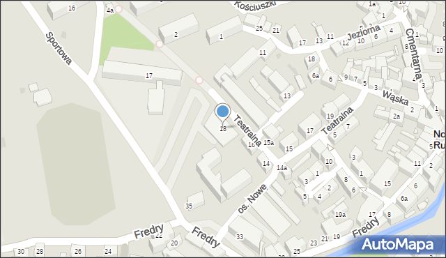 Nowa Ruda, Teatralna, 18, mapa Nowa Ruda
