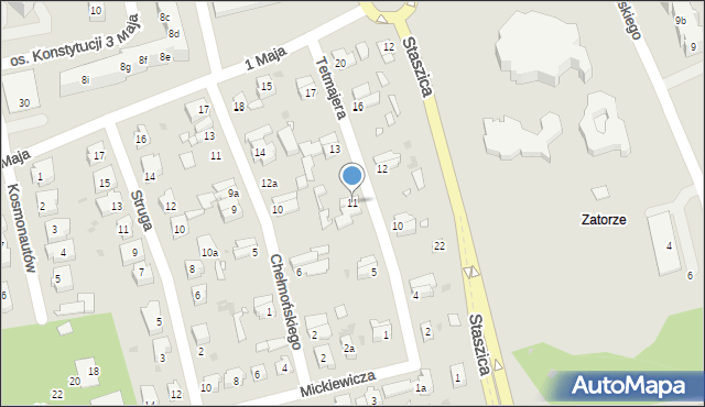 Nowa Sól, Tetmajera, 11, mapa Nowa Sól