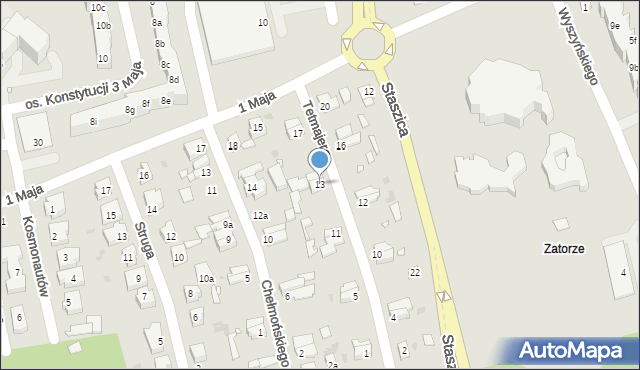 Nowa Sól, Tetmajera, 13, mapa Nowa Sól