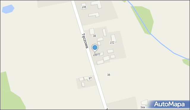 Nowe Budy, Tęczowa, 100, mapa Nowe Budy