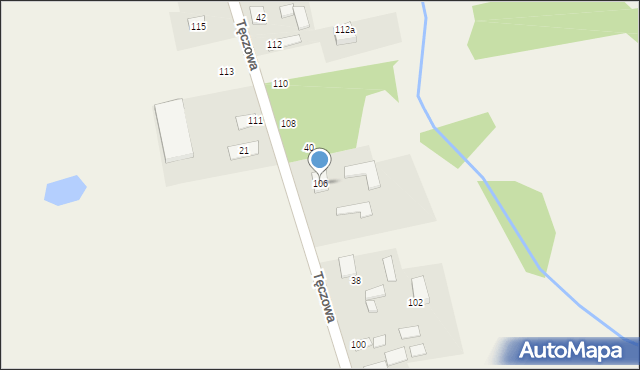 Nowe Budy, Tęczowa, 106, mapa Nowe Budy