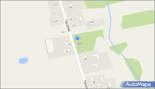 Nowe Budy, Tęczowa, 108, mapa Nowe Budy