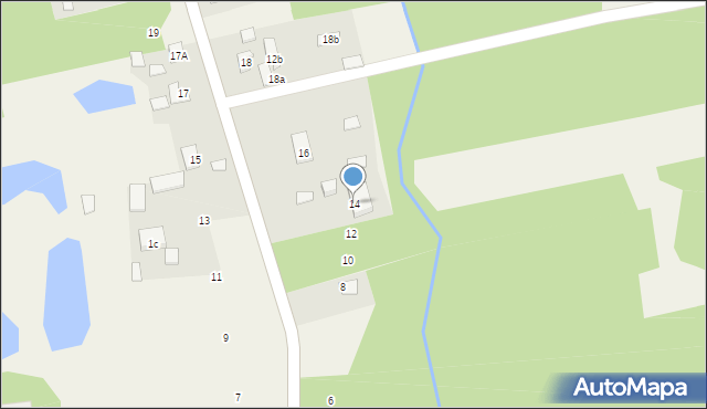 Nowe Budy, Tęczowa, 14, mapa Nowe Budy