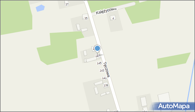 Nowe Budy, Tęczowa, 147, mapa Nowe Budy