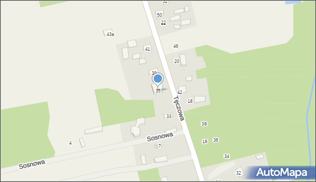 Nowe Budy, Tęczowa, 35, mapa Nowe Budy