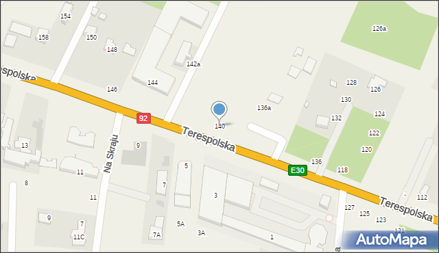 Nowy Konik, Terespolska, 140, mapa Nowy Konik