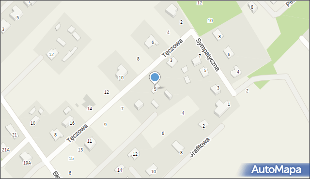 Odrano-Wola, Tęczowa, 5, mapa Odrano-Wola