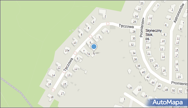 Olsztyn, Tęczowa, 7c, mapa Olsztyna