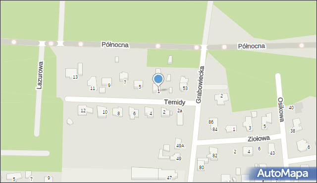 Ostrowiec Świętokrzyski, Temidy, 1, mapa Ostrowiec Świętokrzyski