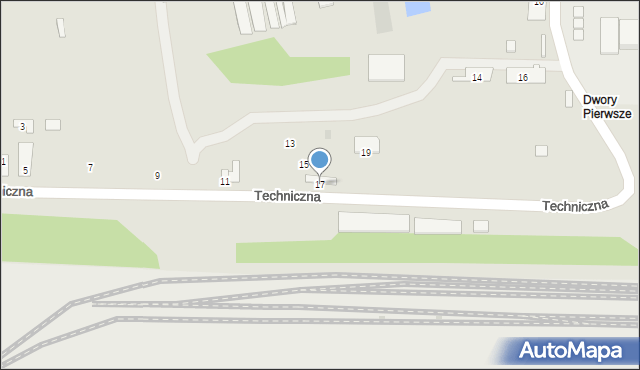 Oświęcim, Techniczna, 17, mapa Oświęcimia