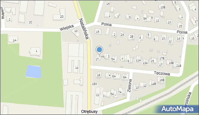 Otrębusy, Tęczowa, 1, mapa Otrębusy