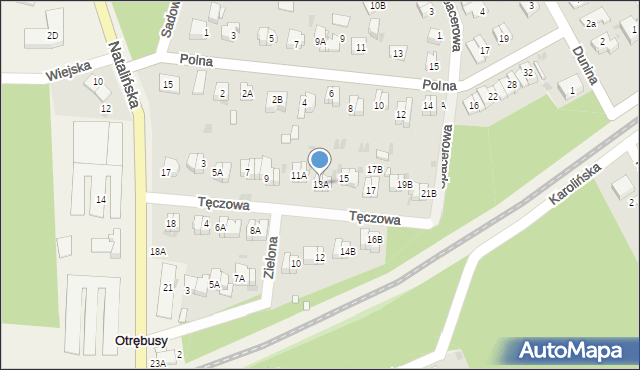 Otrębusy, Tęczowa, 13A, mapa Otrębusy
