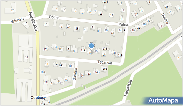 Otrębusy, Tęczowa, 13B, mapa Otrębusy