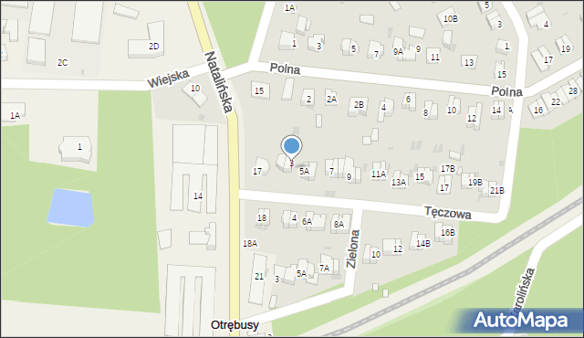 Otrębusy, Tęczowa, 3B, mapa Otrębusy
